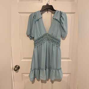 Rue21 teal blue babydoll dress. Worn once great condition, size small